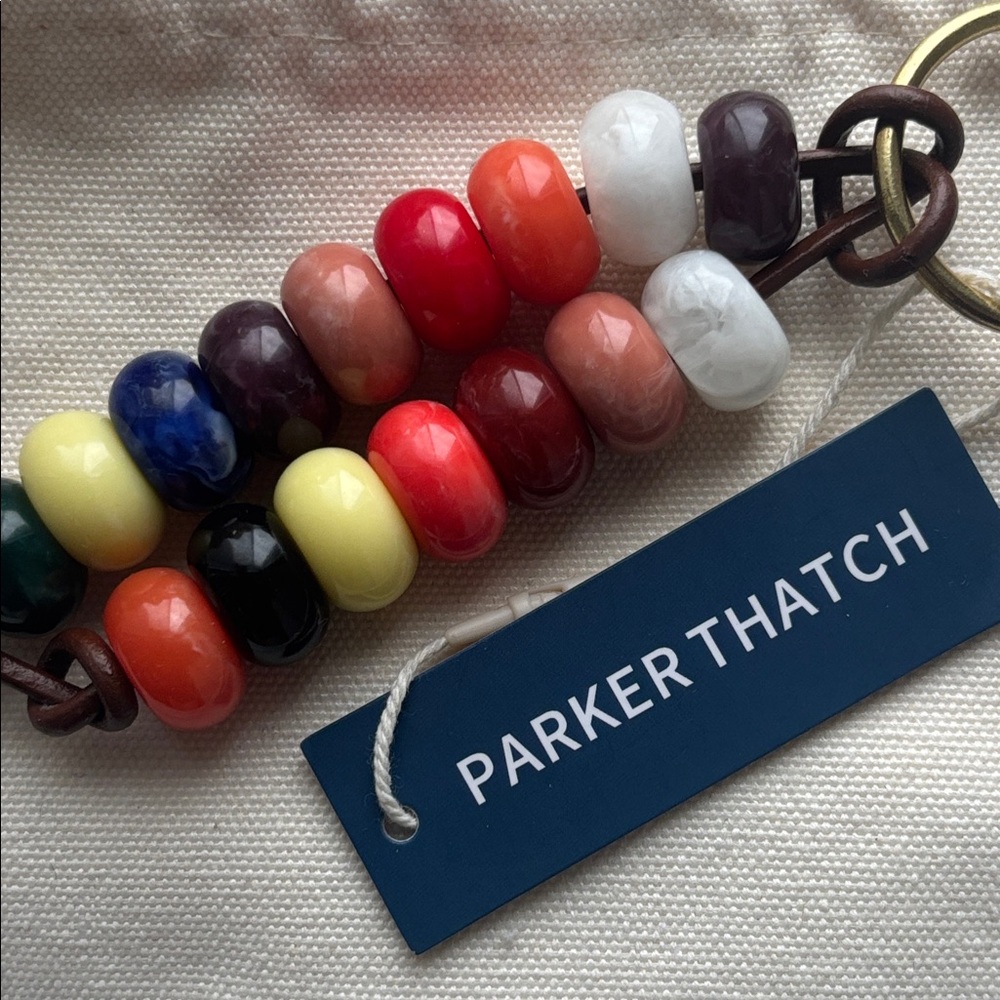Parker Thatch Colorful Multi Beads Keychain Bag Charm Holder — Multicolor New - Picture 2 of 16